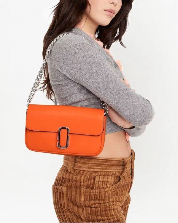 Marc Jacobs The J Marc Shoulder Bag With OG Box & Dust Bag (Orange - 926)(BSB)