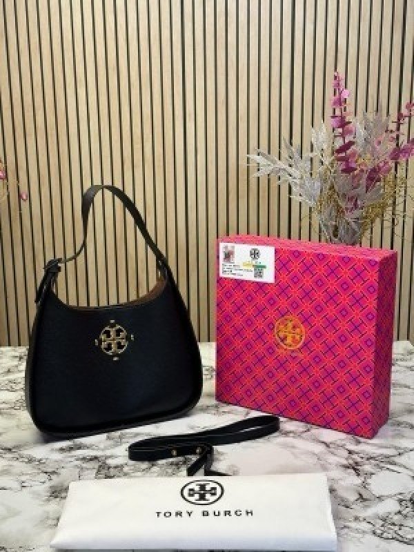 TOR Y BURCH WOMENS MILLER SMALL CLASSIC SHOULDER HANDBAG WITH OG BOX AND DUST BAG (BLACK)(MT)